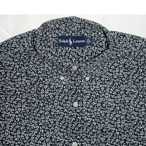 NWOT Polo Ralph Lauren Shirt Large Ditsy Floral Short Sleeve Blue White